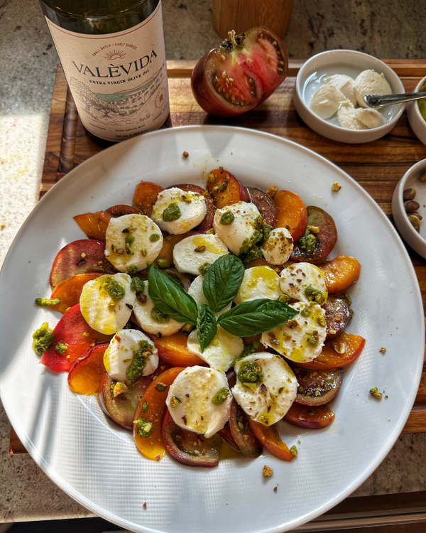 Caramelized Peach & Heirloom Tomato Caprese with Valèvida