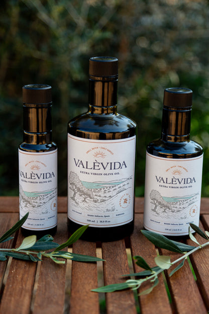Valèvida 2025 harvest extra virgin olive oil bottle, single-origin Grossal from València